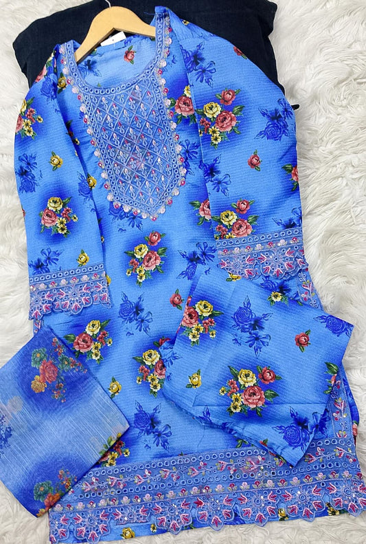 3 PIECE - EMBROIDERED LAWN SUIT