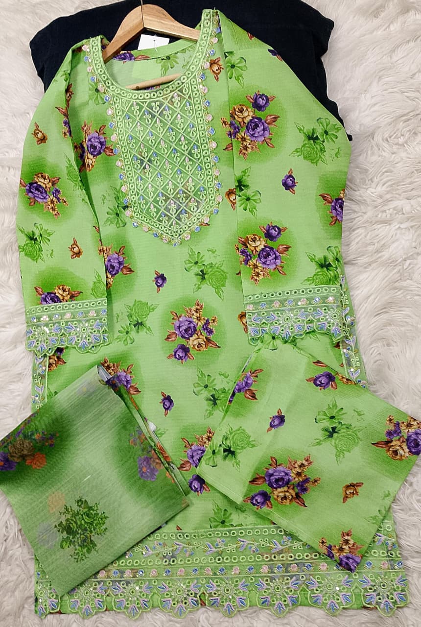 3 PIECE - EMBROIDERED LAWN SUIT
