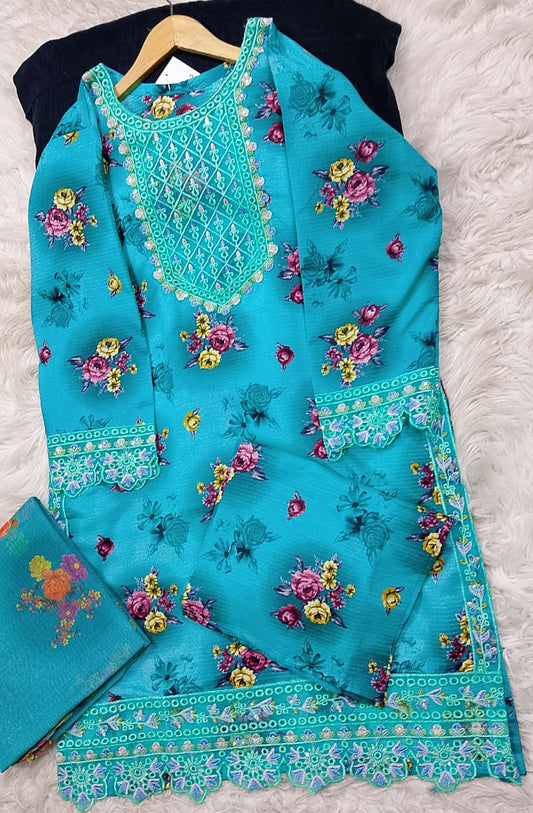 3 PIECE - EMBROIDERED LAWN SUIT