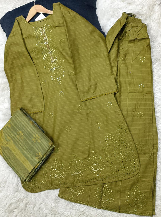 3 PIECE - EMBROIDERED LAWN SUIT
