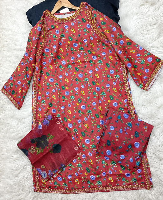 3 PIECE - EMBROIDERED LAWN SUIT