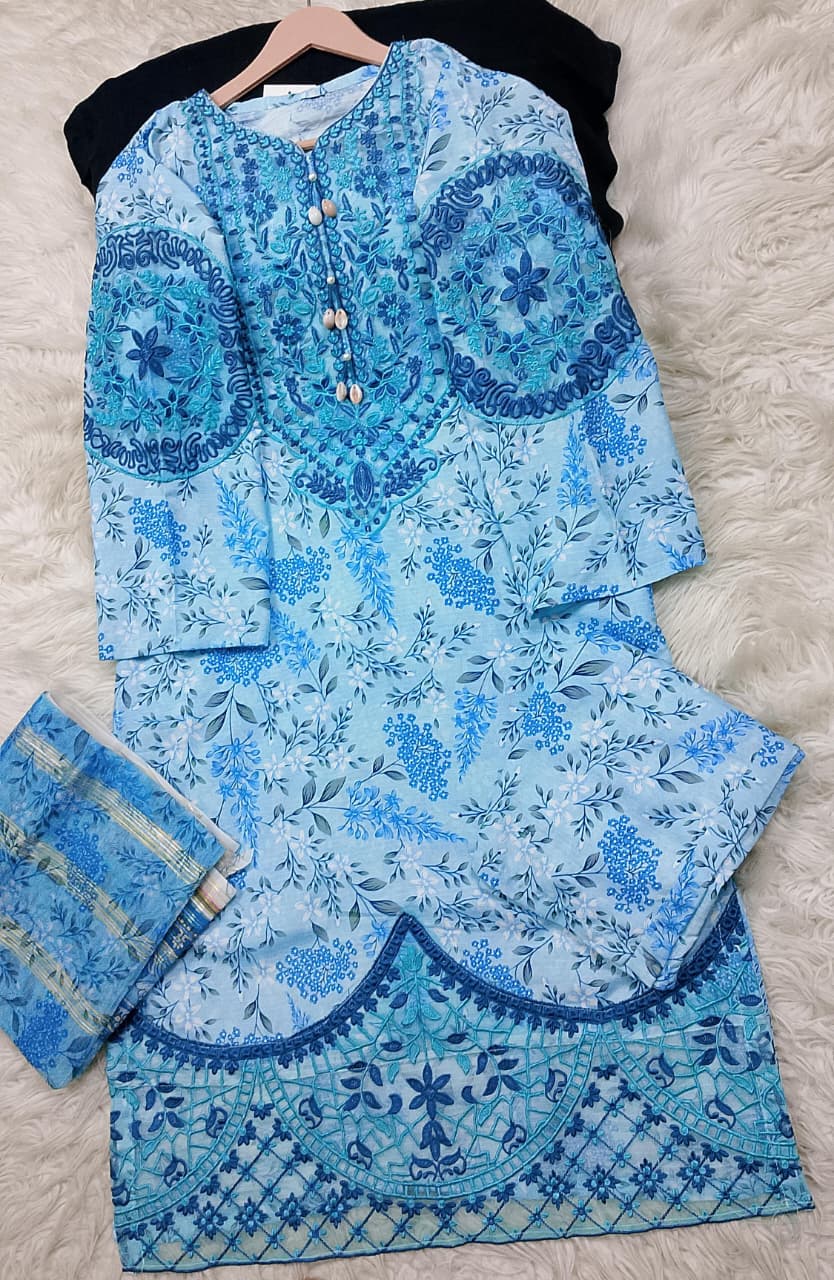3 PIECE - EMBROIDERED LAWN SUIT