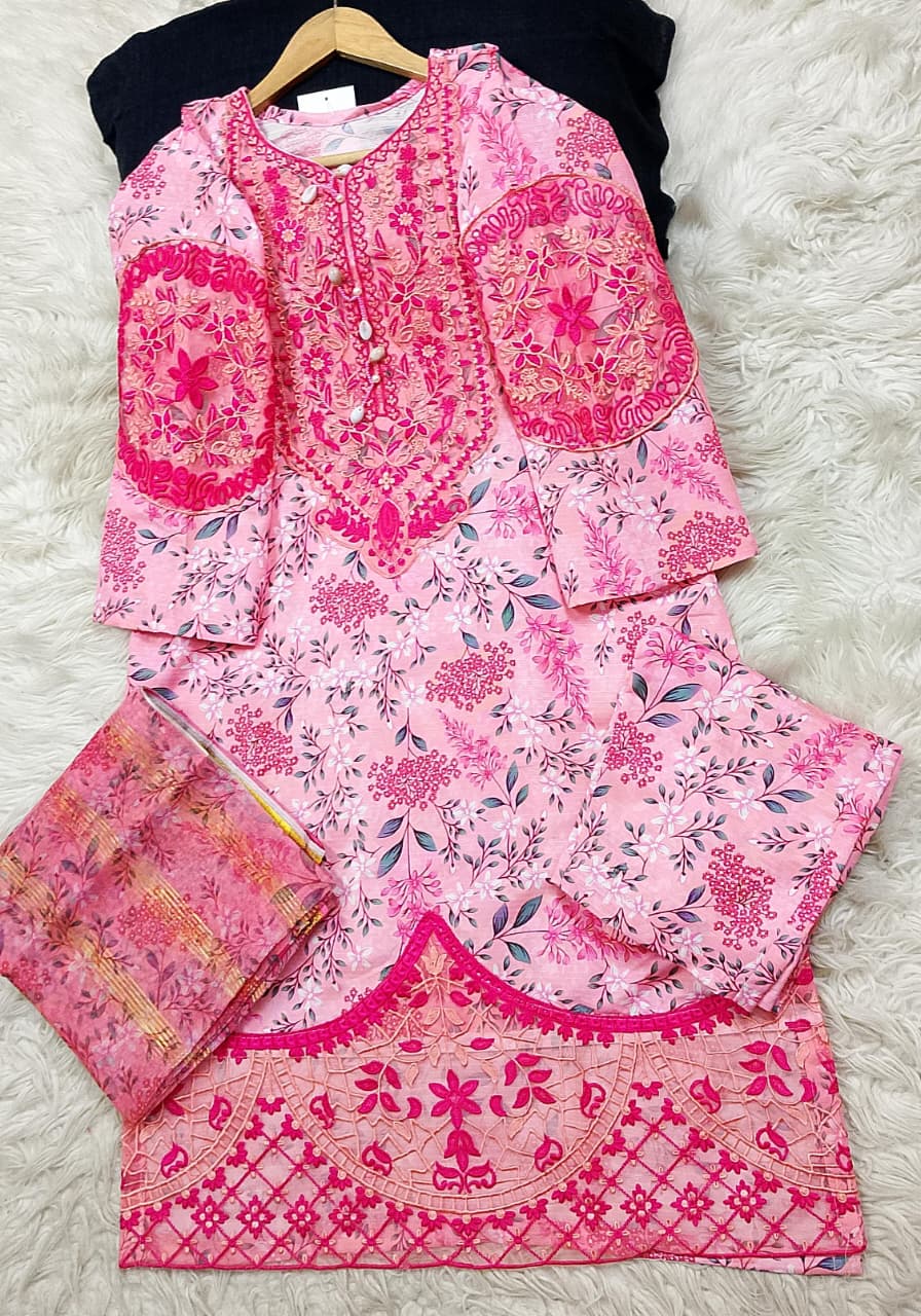 3 PIECE - EMBROIDERED LAWN SUIT