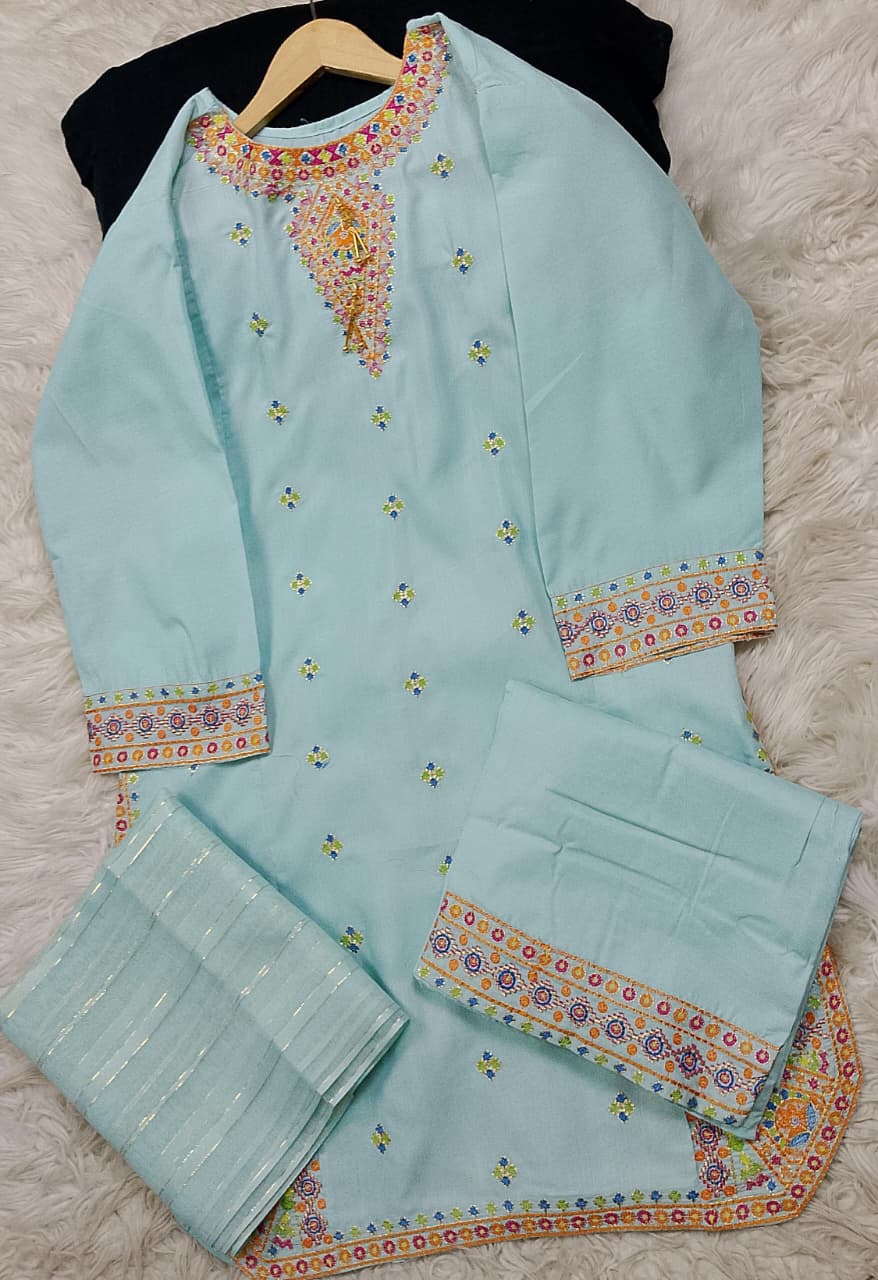 3 PIECE - EMBROIDERED LAWN SUIT