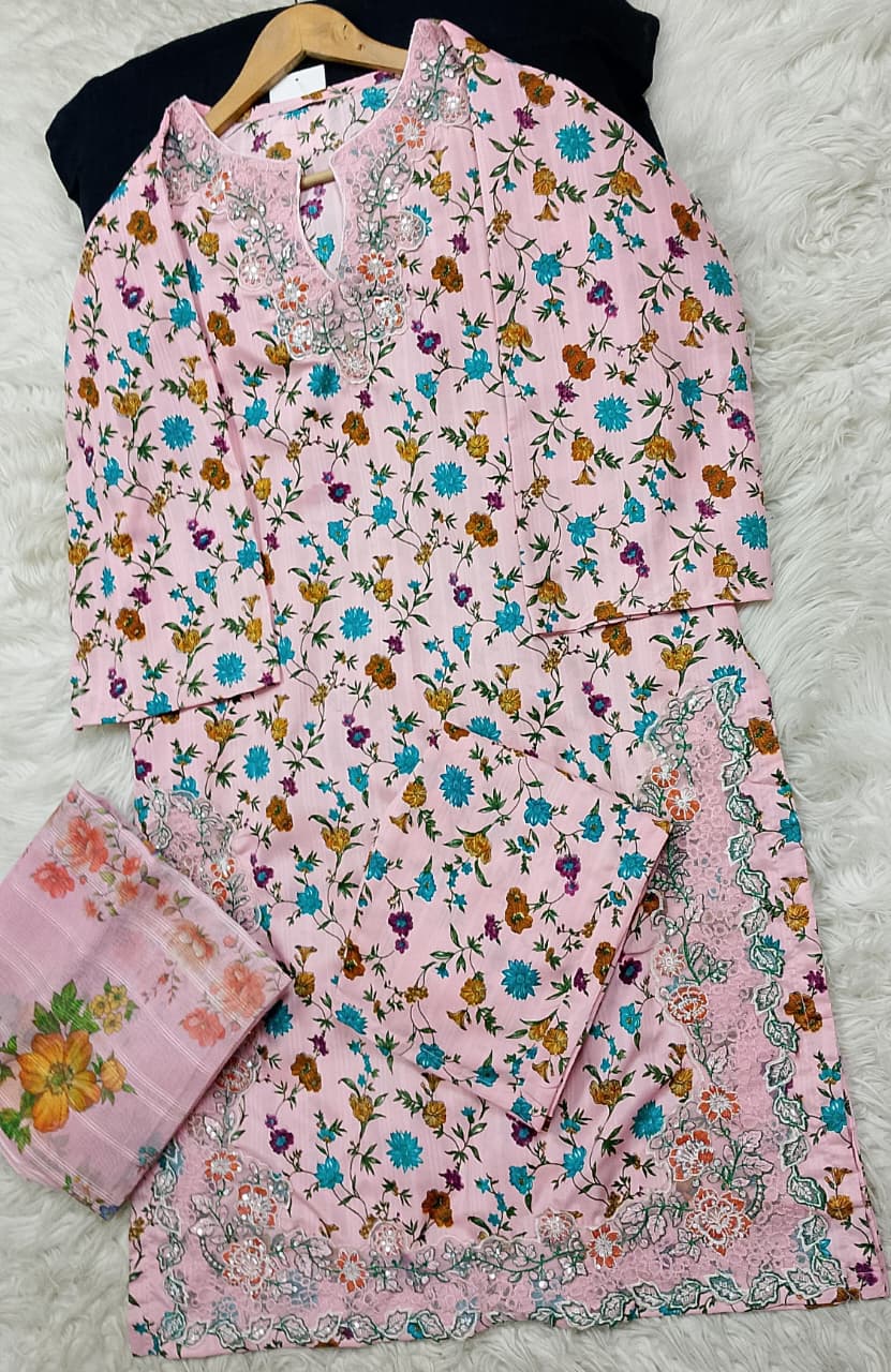 3 PIECE - EMBROIDERED LAWN SUIT