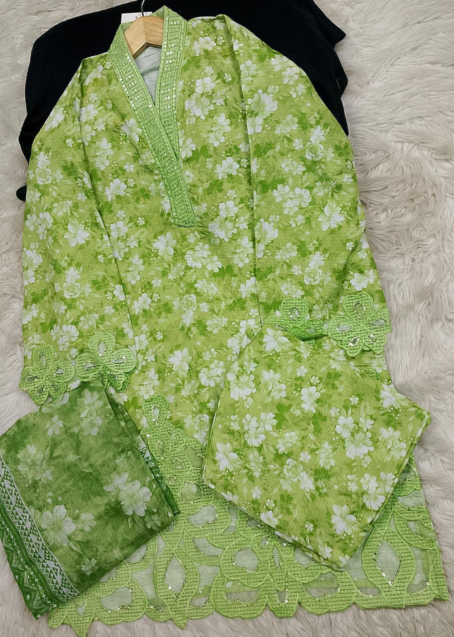 3 PIECE - EMBROIDERED LAWN SUIT