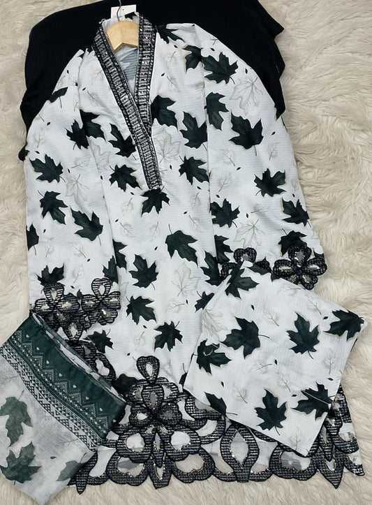 3 PIECE - EMBROIDERED LAWN SUIT