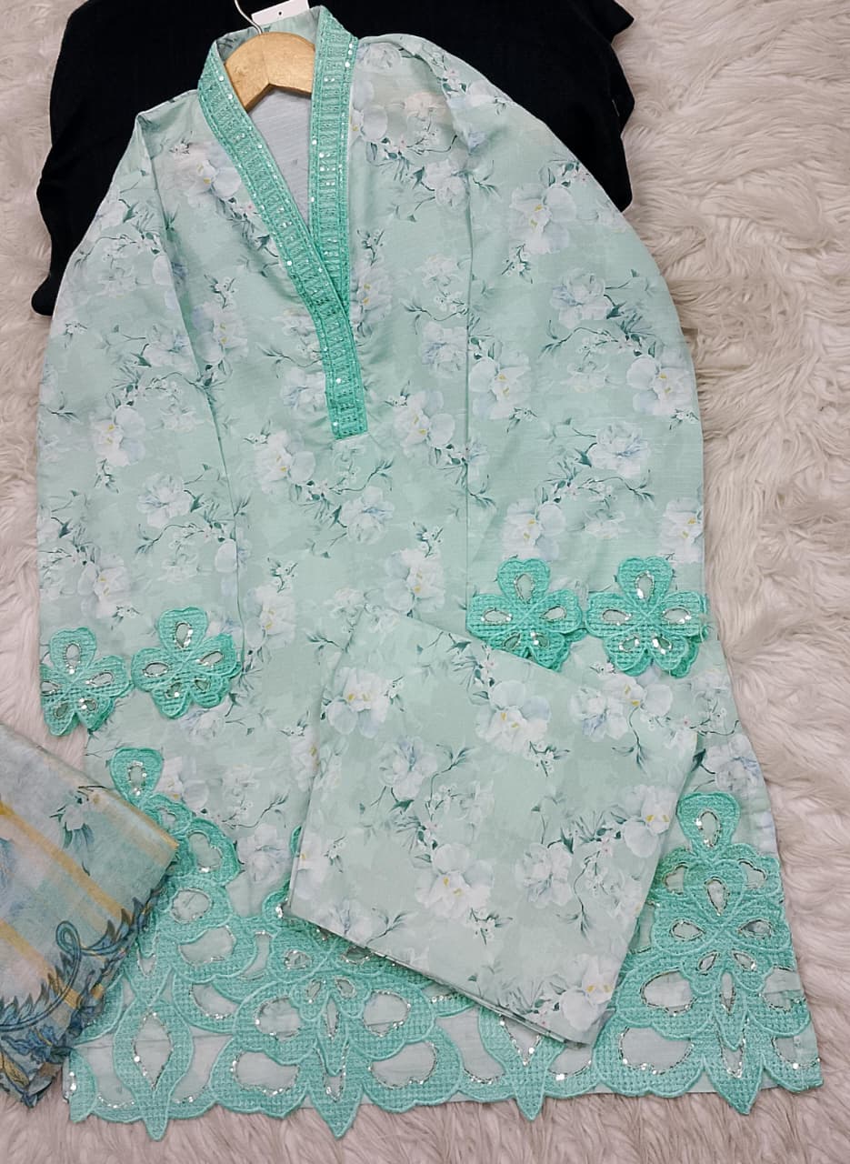 3 PIECE - EMBROIDERED LAWN SUIT