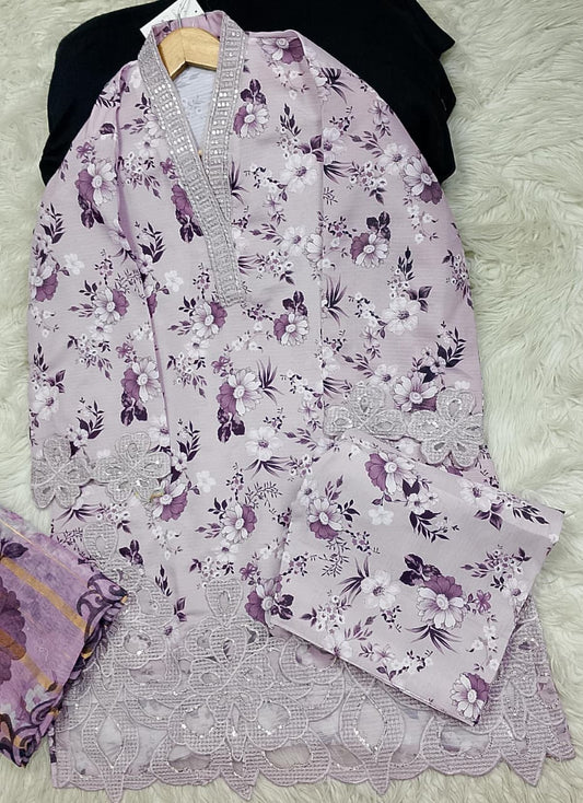 3 PIECE - EMBROIDERED LAWN SUIT