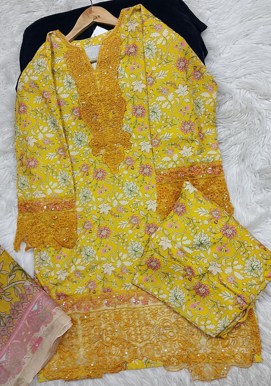 3 PIECE - EMBROIDERED LAWN SUIT