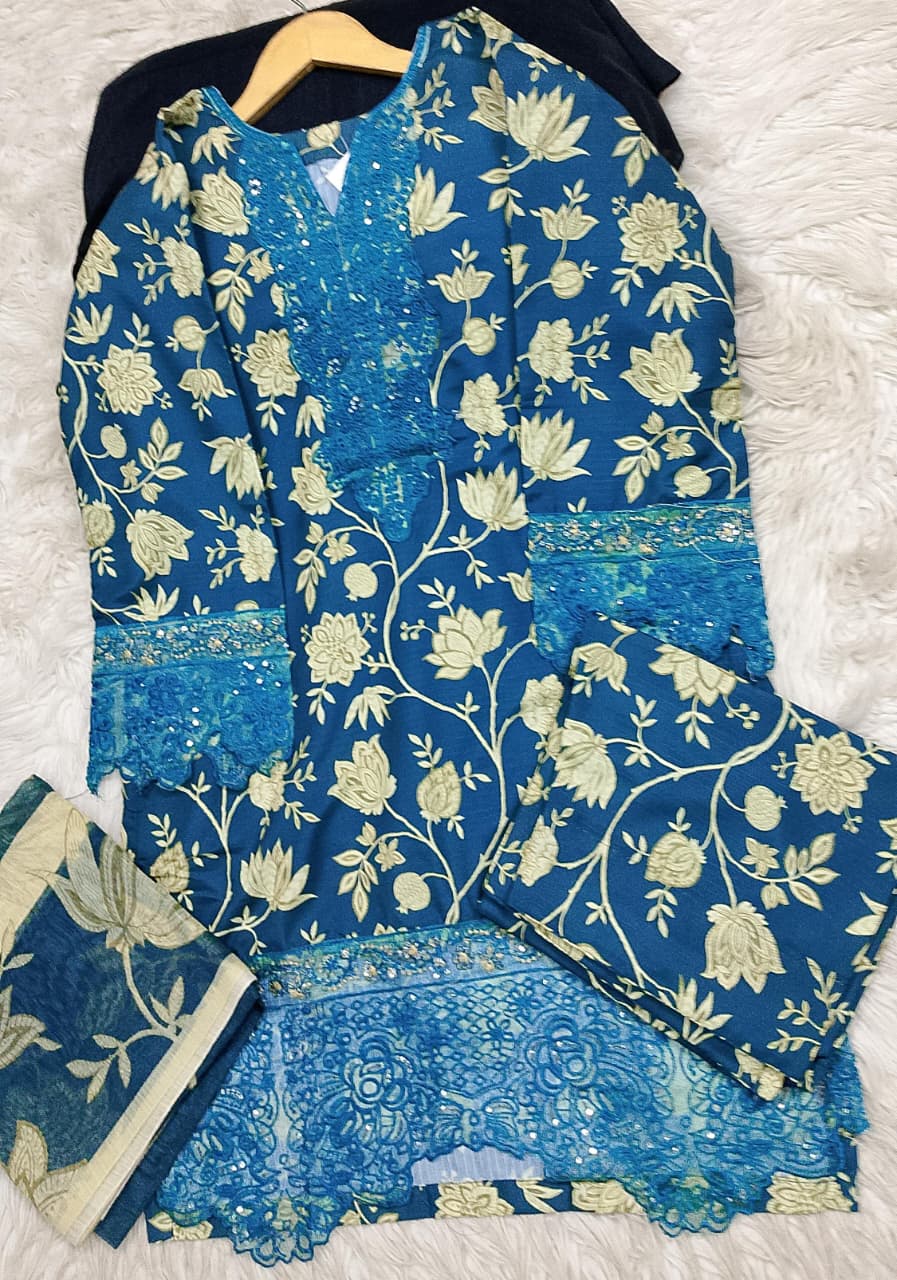 3 PIECE - EMBROIDERED LAWN SUIT