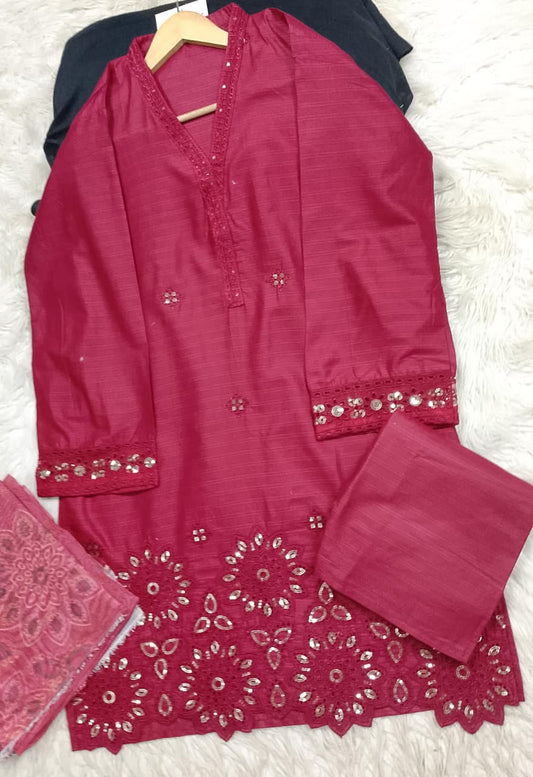 3 PIECE - EMBROIDERED LAWN SUIT