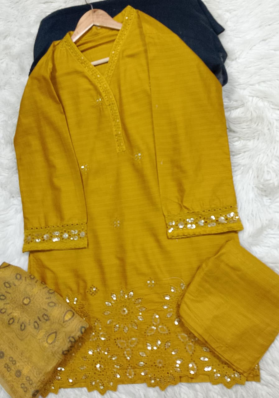 3 PIECE - EMBROIDERED LAWN SUIT