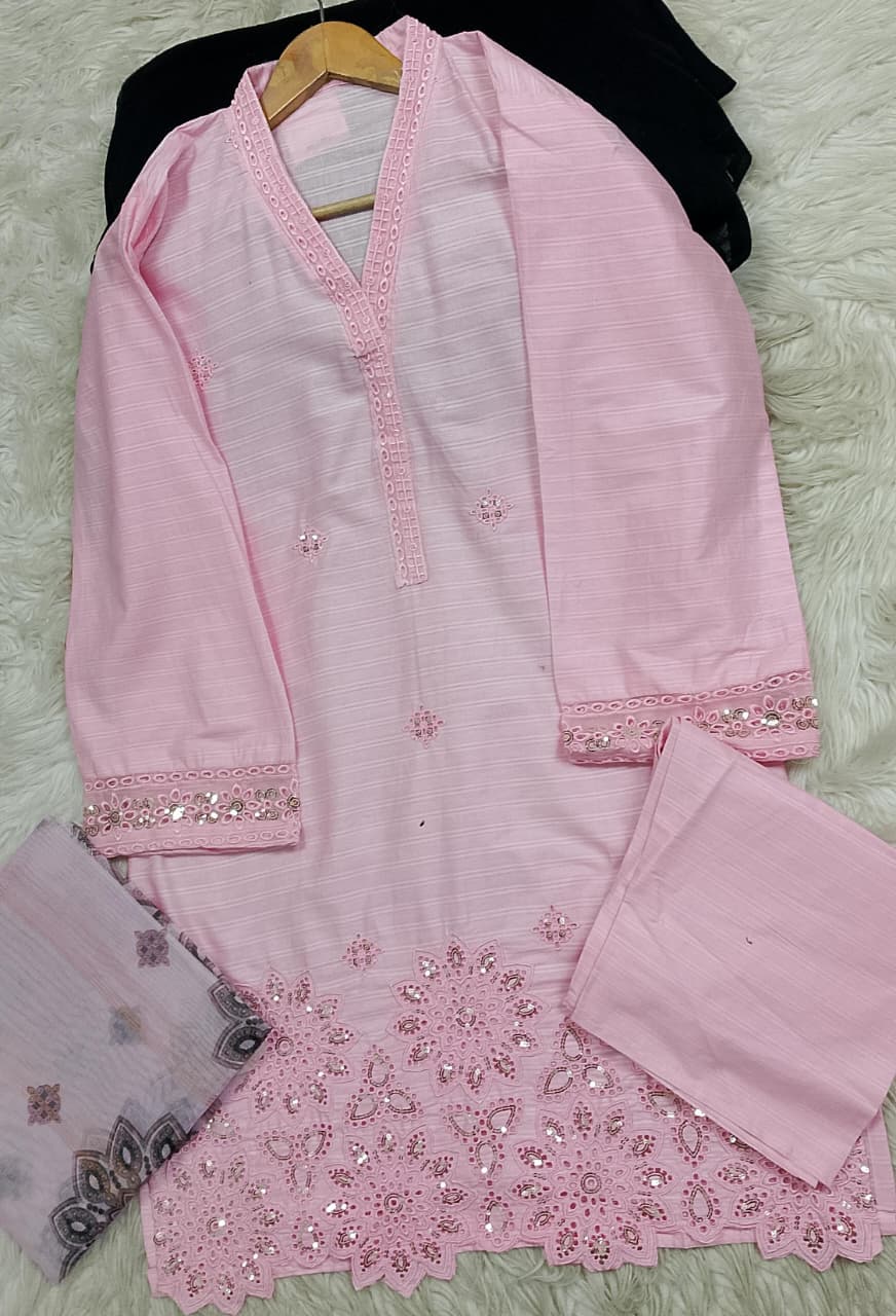 3 PIECE - EMBROIDERED LAWN SUIT