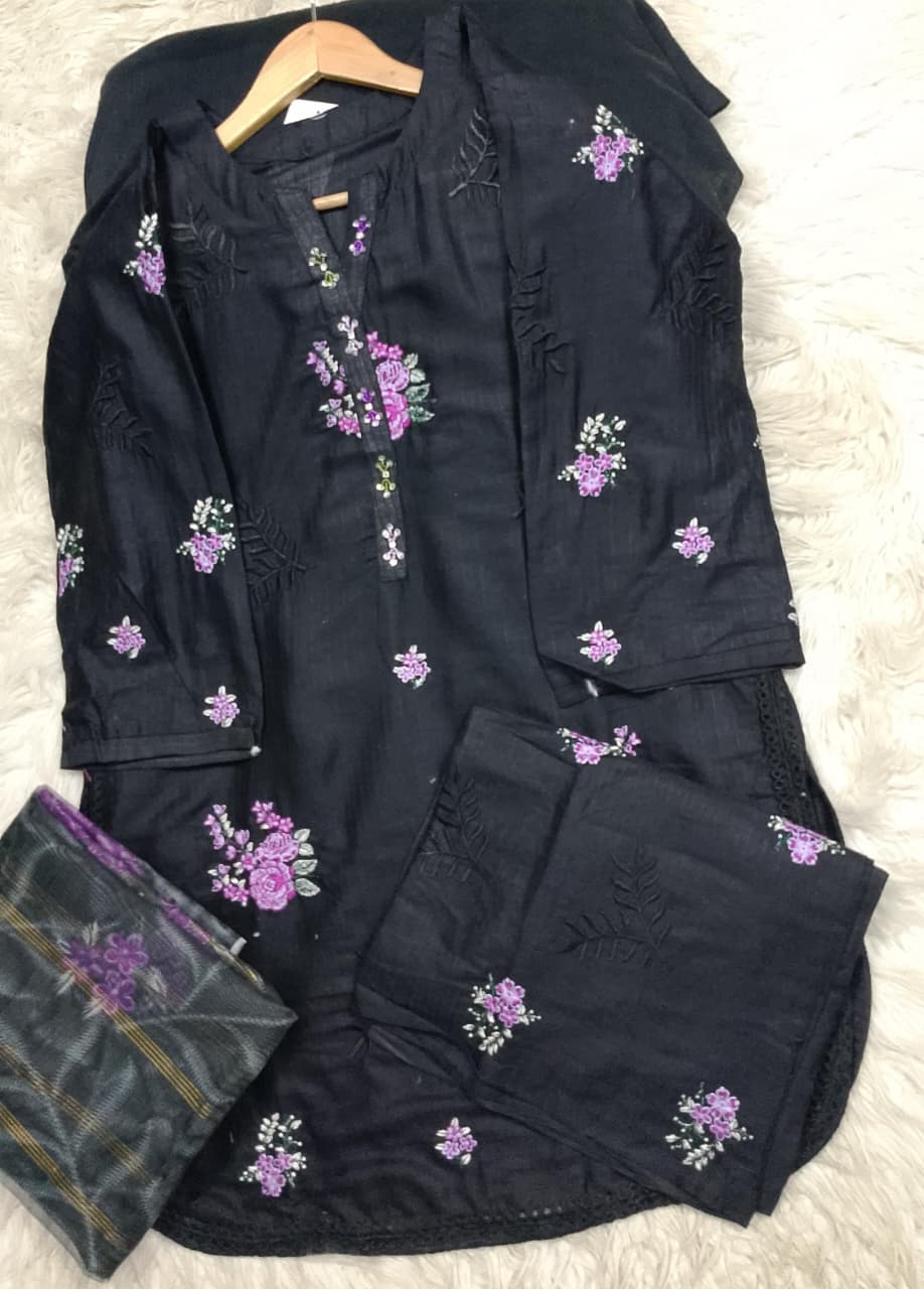 3 PIECE - EMBROIDERED LAWN SUIT