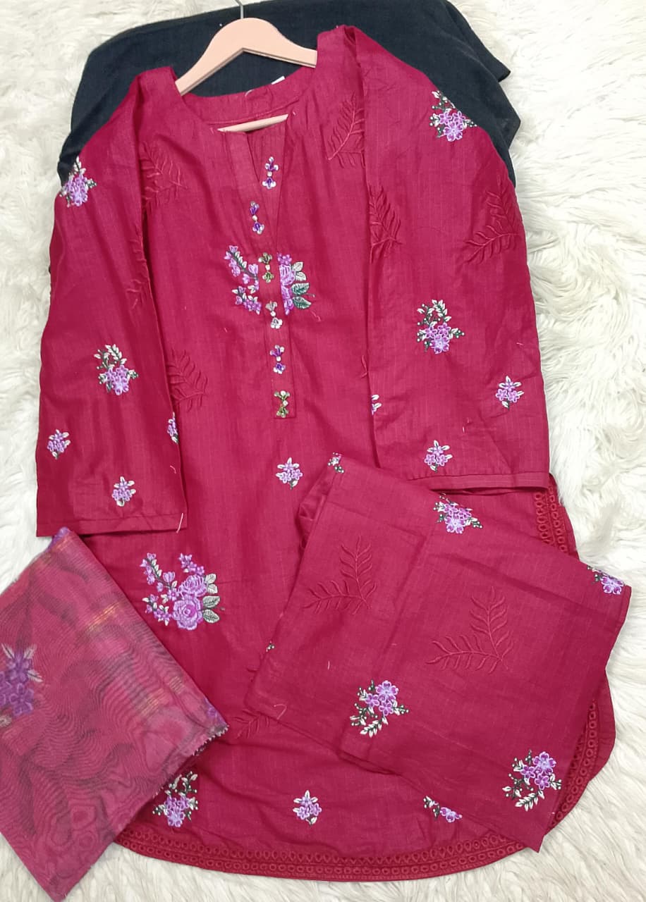 3 PIECE - EMBROIDERED LAWN SUIT