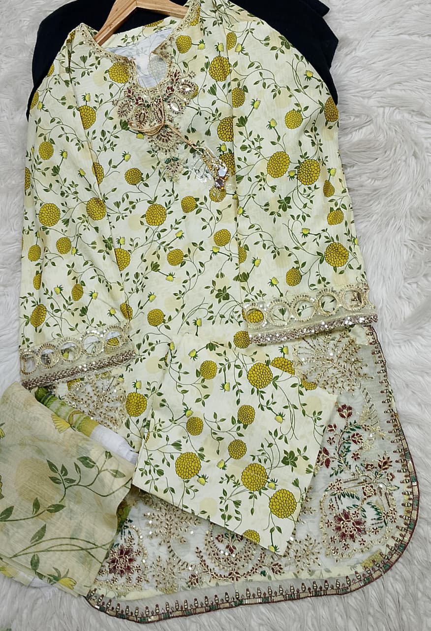 3 PIECE - EMBROIDERED LAWN SUIT