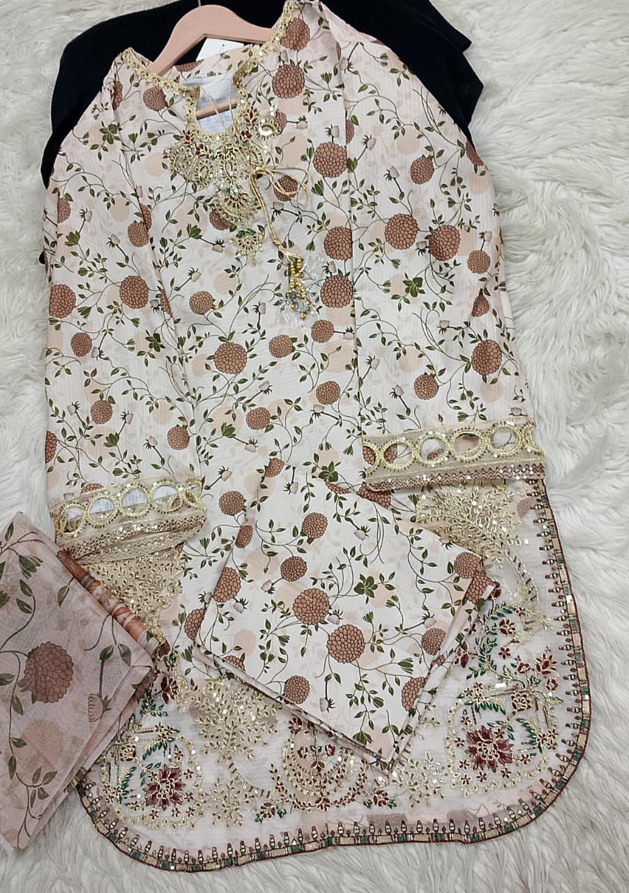 3 PIECE - EMBROIDERED LAWN SUIT