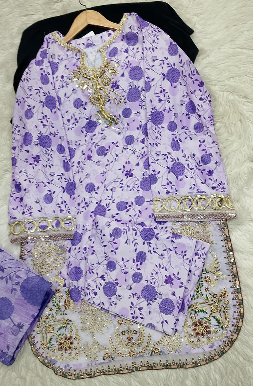 3 PIECE - EMBROIDERED LAWN SUIT