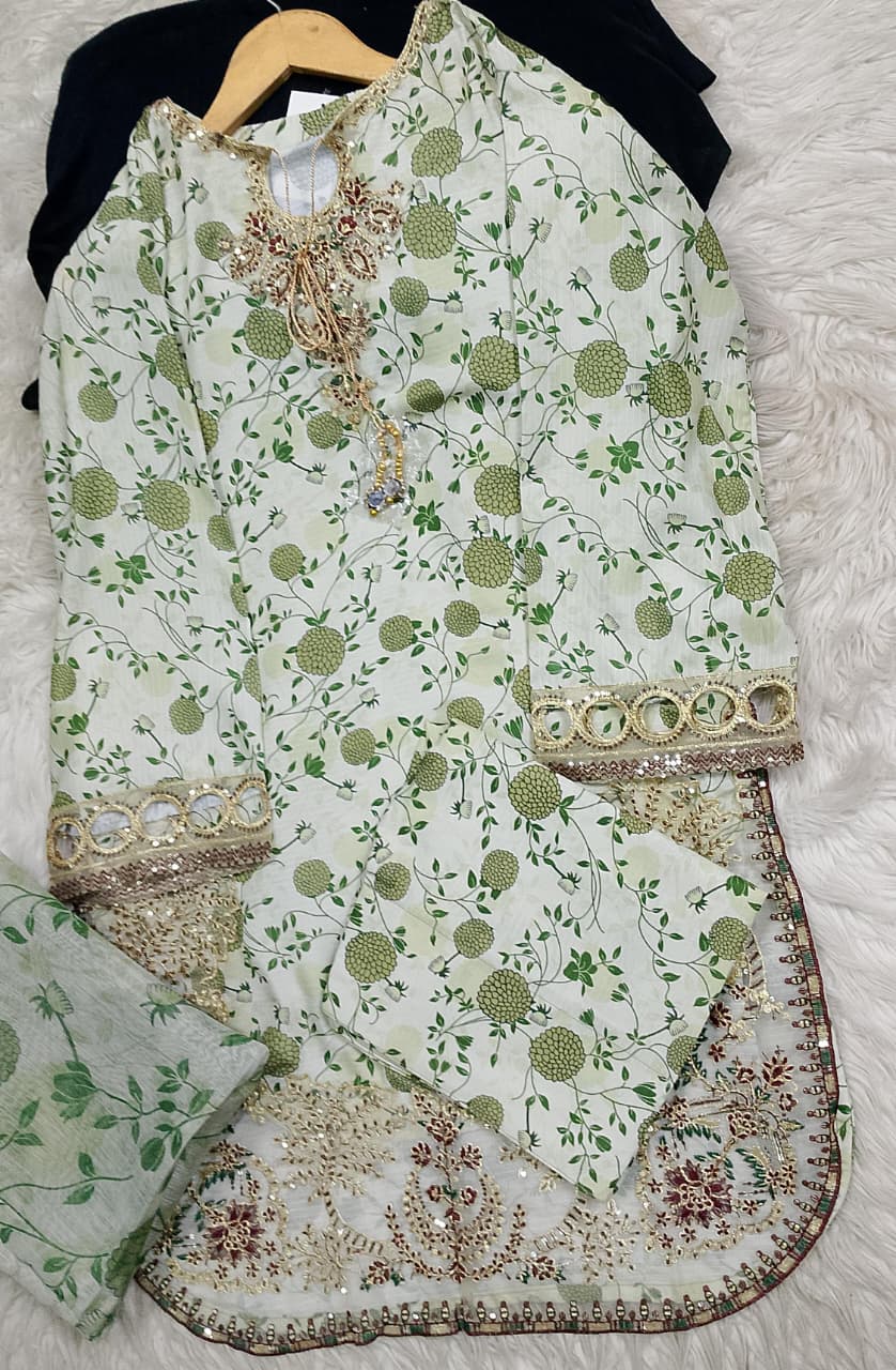3 PIECE - EMBROIDERED LAWN SUIT