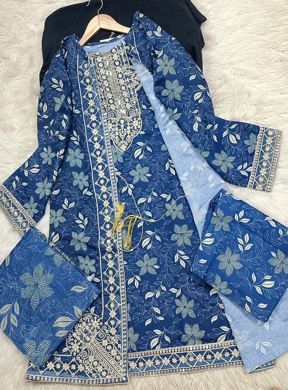 3 PIECE - EMBROIDERED LAWN SUIT
