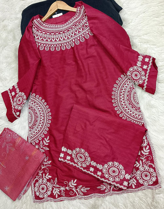 3 PIECE - EMBROIDERED LAWN SUIT