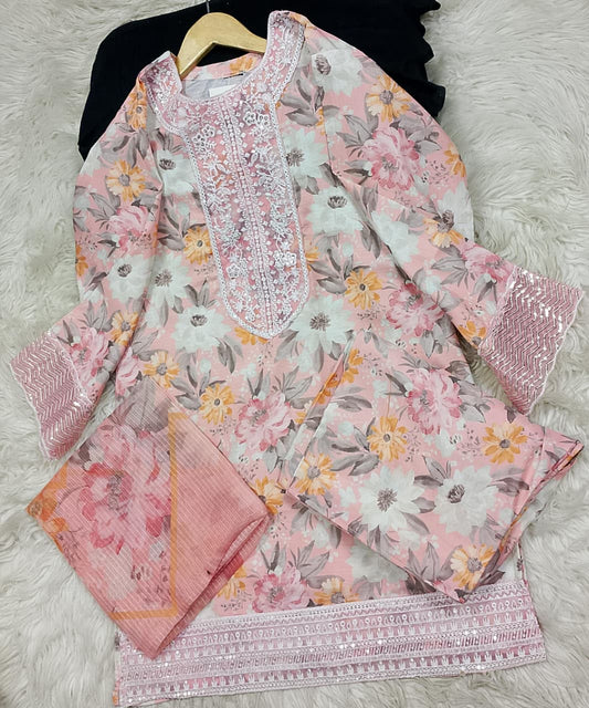 3 PIECE - EMBROIDERED LAWN SUIT