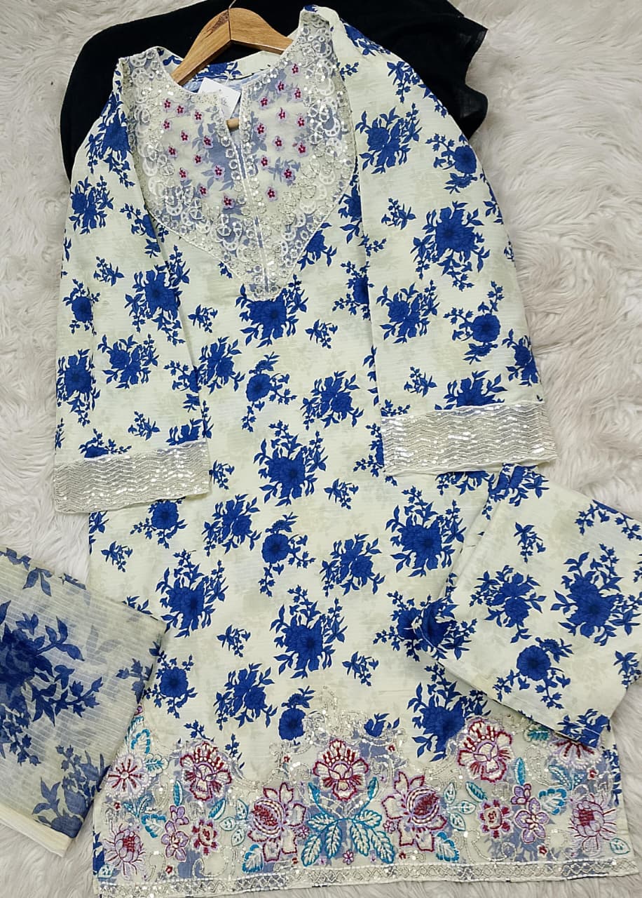 3 PIECE - EMBROIDERED LAWN SUIT