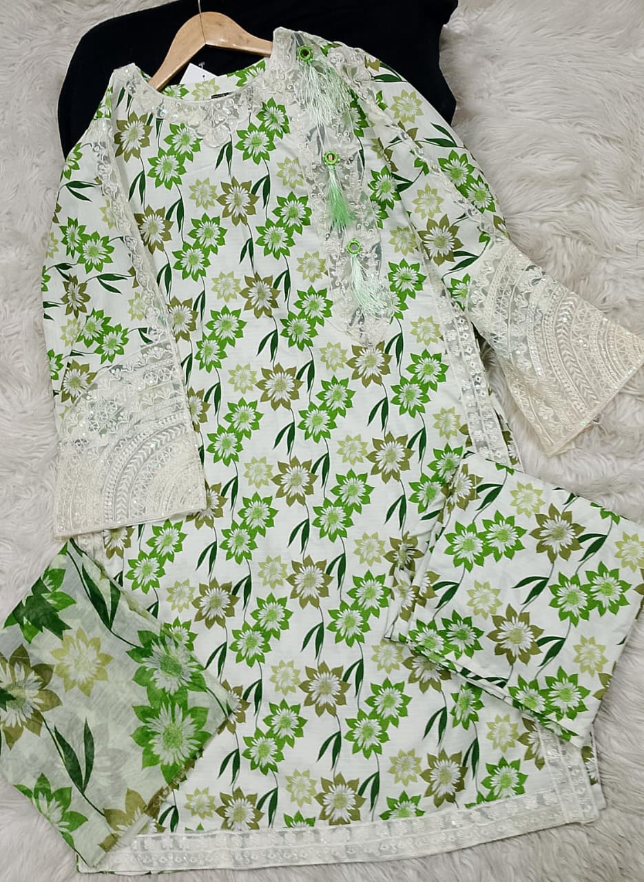 3 PIECE - EMBROIDERED LAWN SUIT