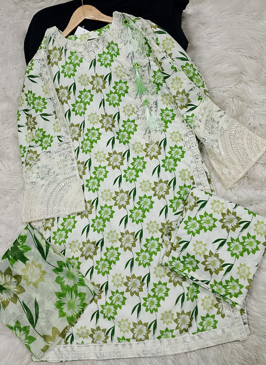 3 PIECE - EMBROIDERED LAWN SUIT