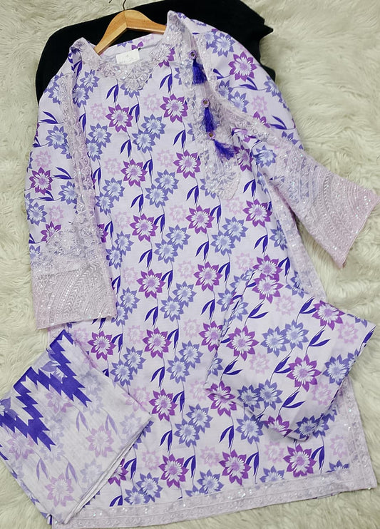 3 PIECE - EMBROIDERED LAWN SUIT