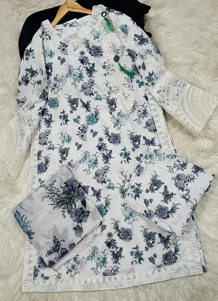 3 PIECE - EMBROIDERED LAWN SUIT
