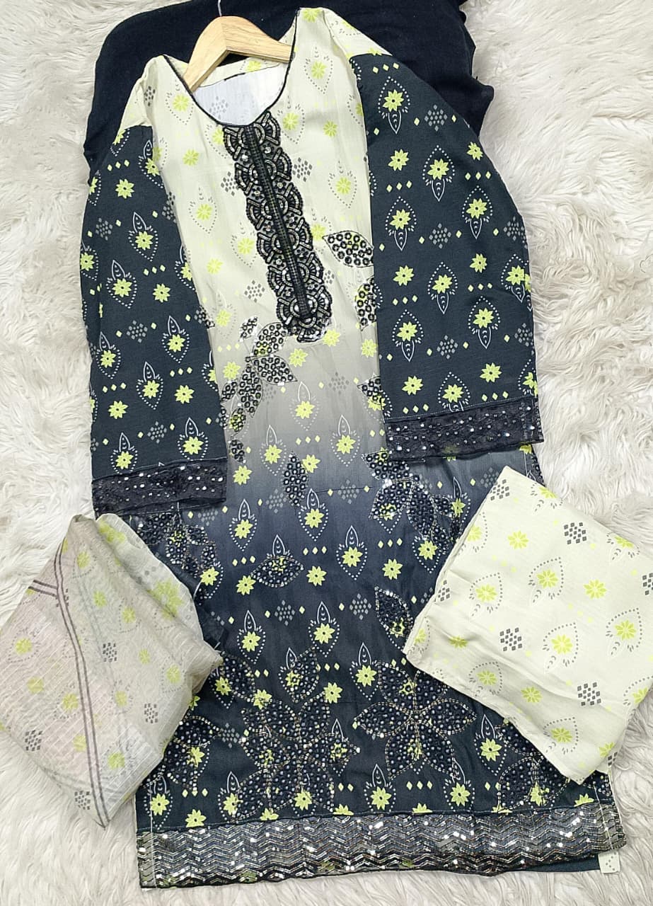 3 PIECE - EMBROIDERED LAWN SUIT