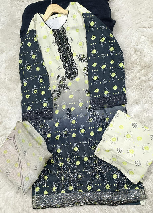 3 PIECE - EMBROIDERED LAWN SUIT