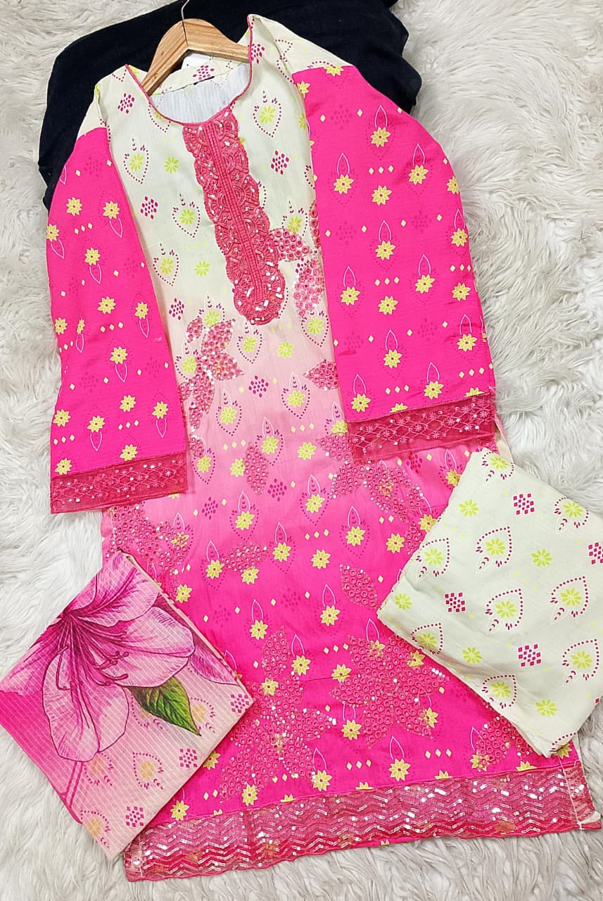 3 PIECE - EMBROIDERED LAWN SUIT