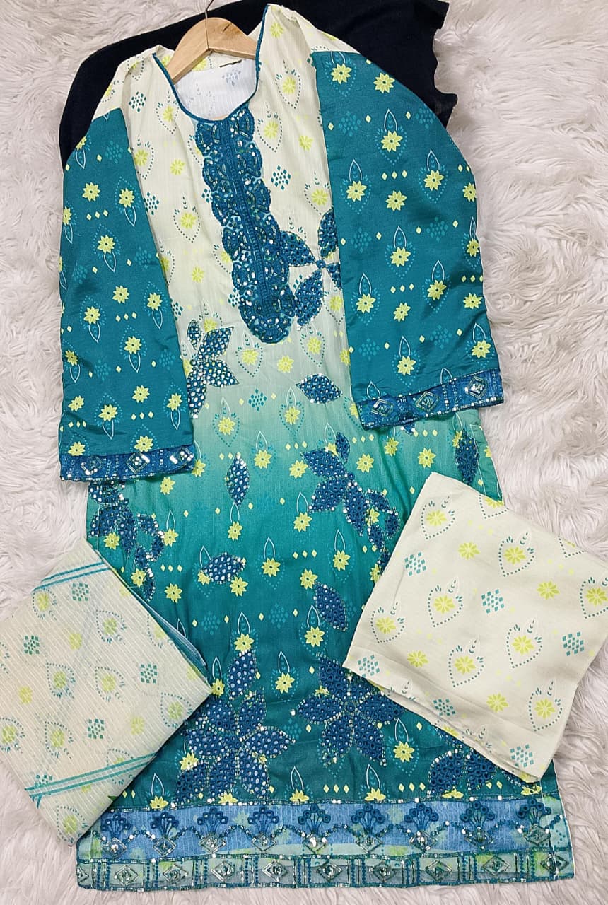 3 PIECE - EMBROIDERED LAWN SUIT