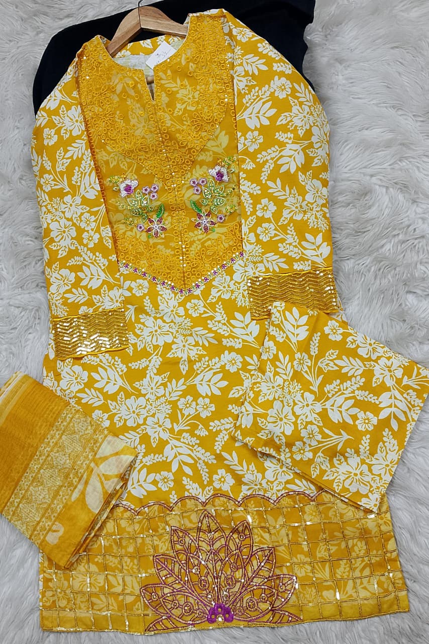 3 PIECE - EMBROIDERED LAWN SUIT