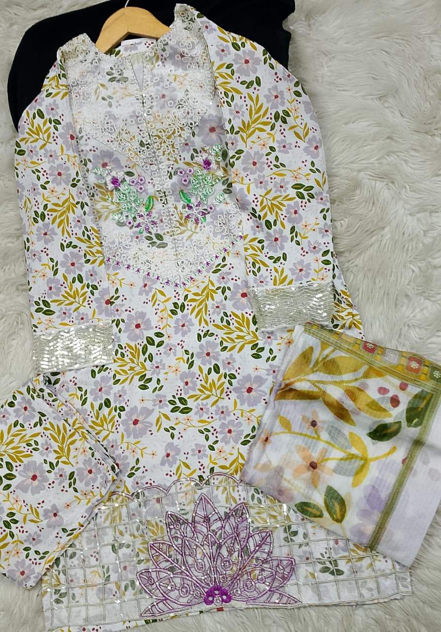 3 PIECE - EMBROIDERED LAWN SUIT