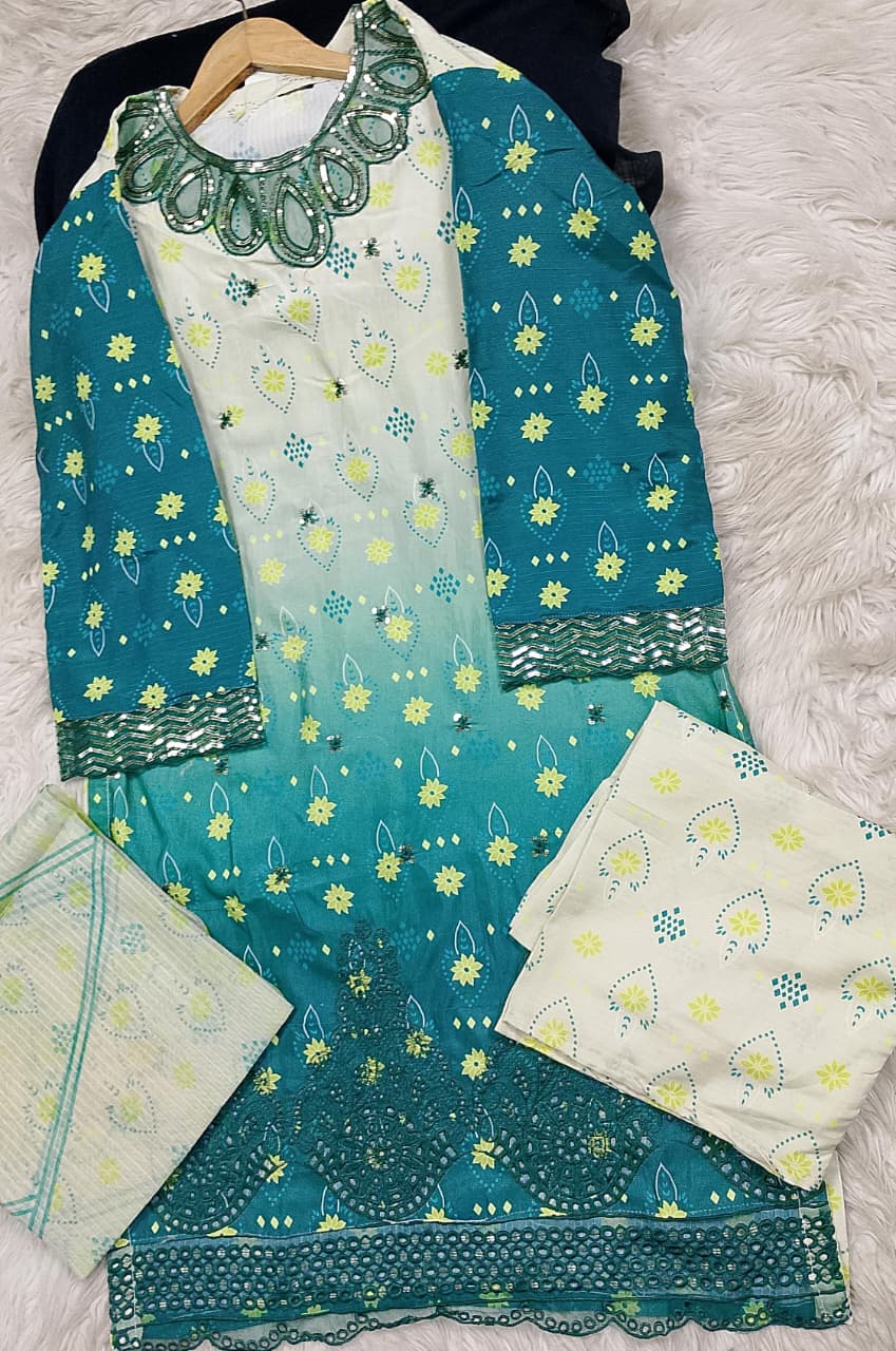 3 PIECE - EMBROIDERED LAWN SUIT