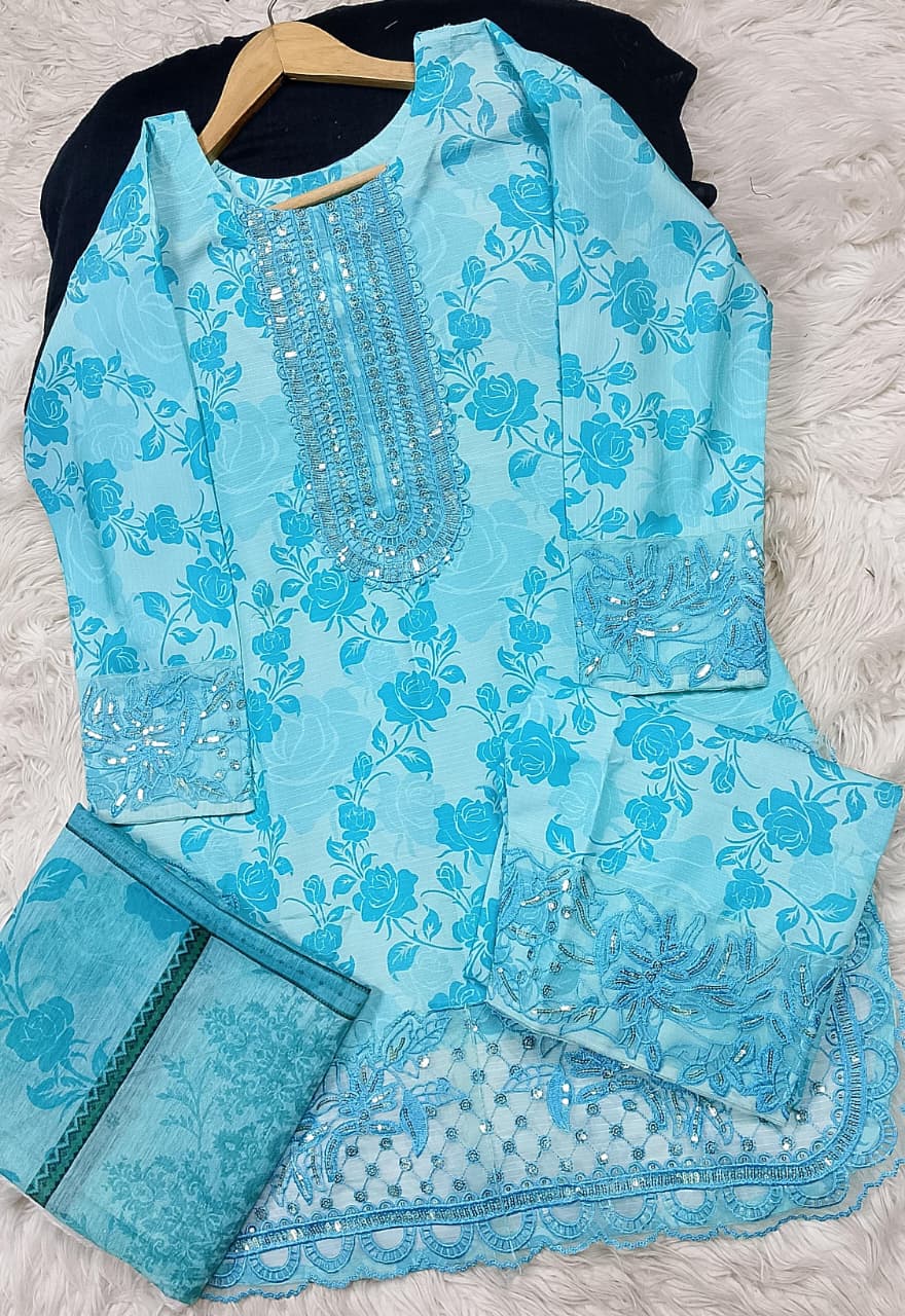 3 PIECE - EMBROIDERED LAWN SUIT