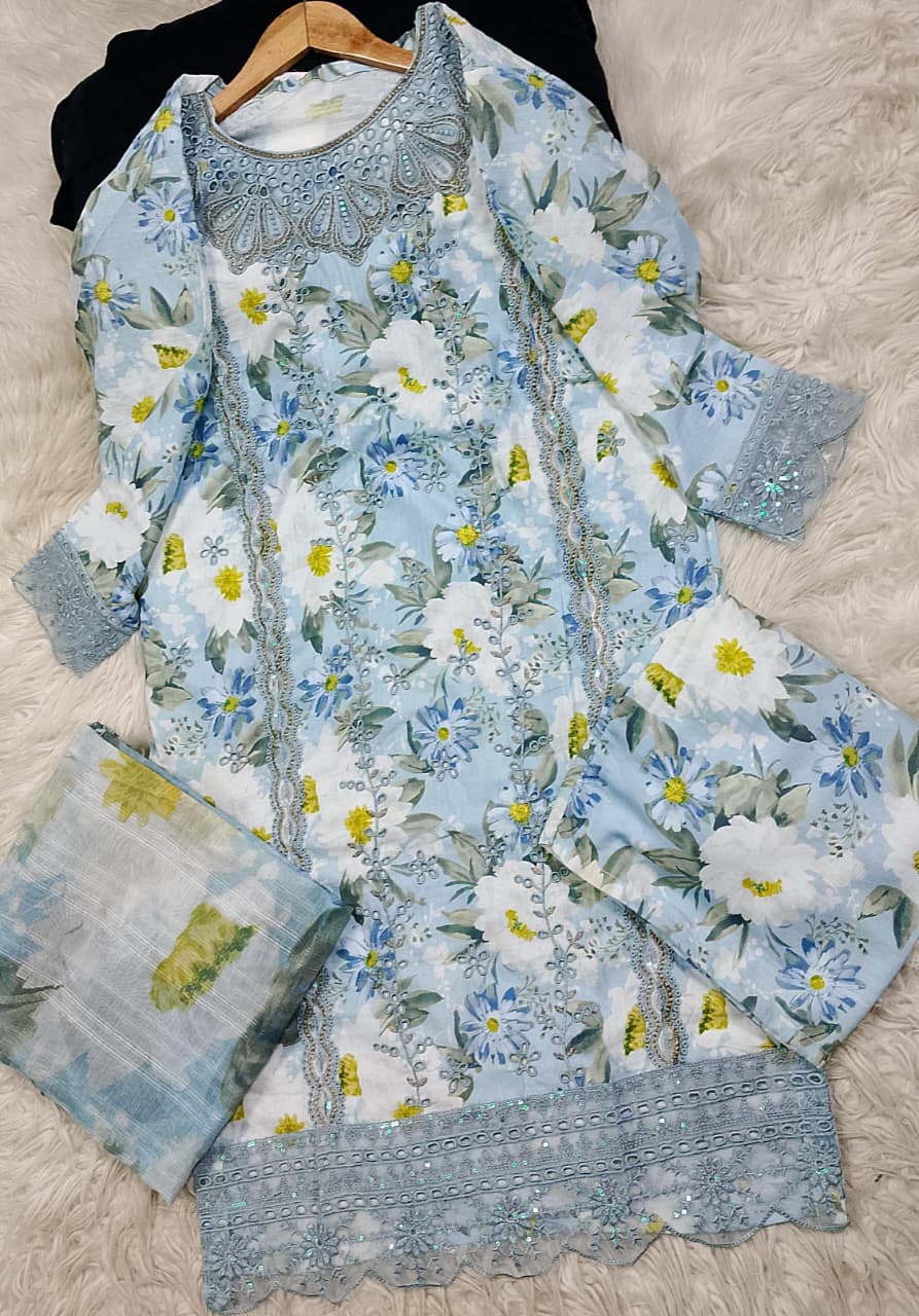3 PIECE - EMBROIDERED LAWN SUIT