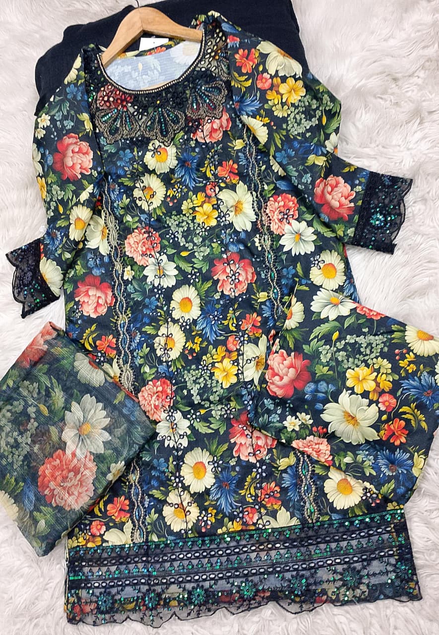 3 PIECE - EMBROIDERED LAWN SUIT