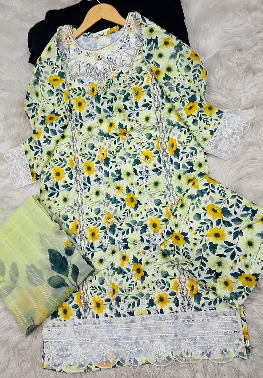 3 PIECE - EMBROIDERED LAWN SUIT