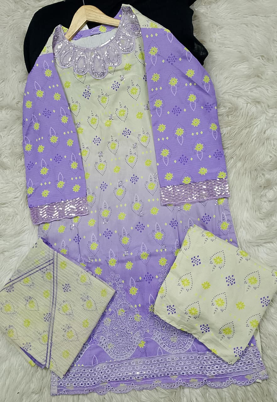 3 PIECE - EMBROIDERED LAWN SUIT