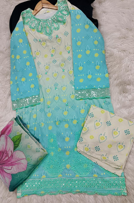 3 PIECE - EMBROIDERED LAWN SUIT