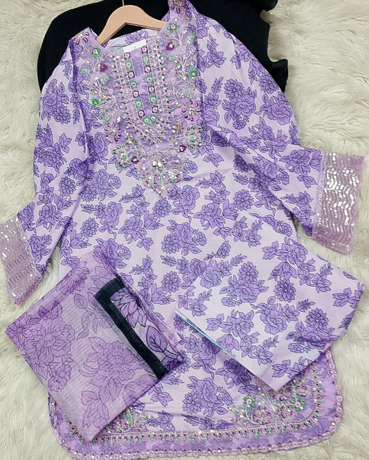 3 PIECE - EMBROIDERED LAWN SUIT