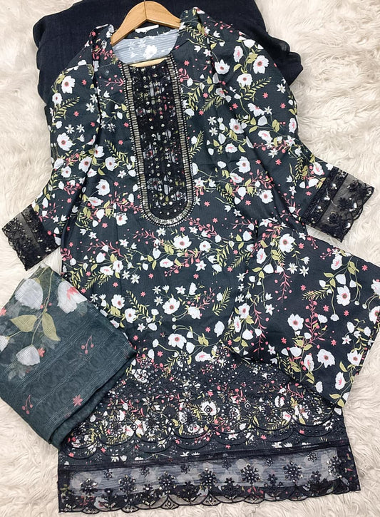 3 PIECE - EMBROIDERED LAWN SUIT