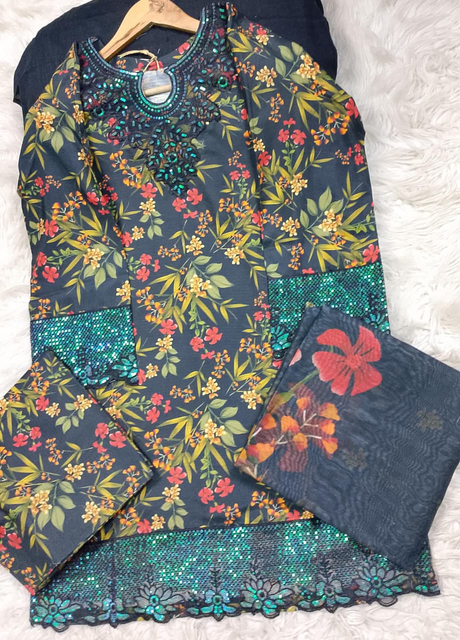 3 PIECE - EMBROIDERED LAWN SUIT