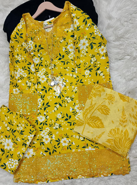3 PIECE - EMBROIDERED LAWN SUIT