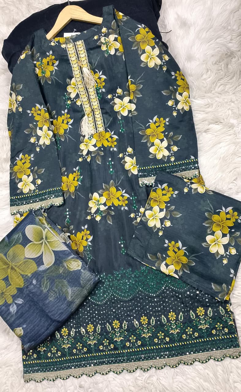3 PIECE - EMBROIDERED LAWN SUIT
